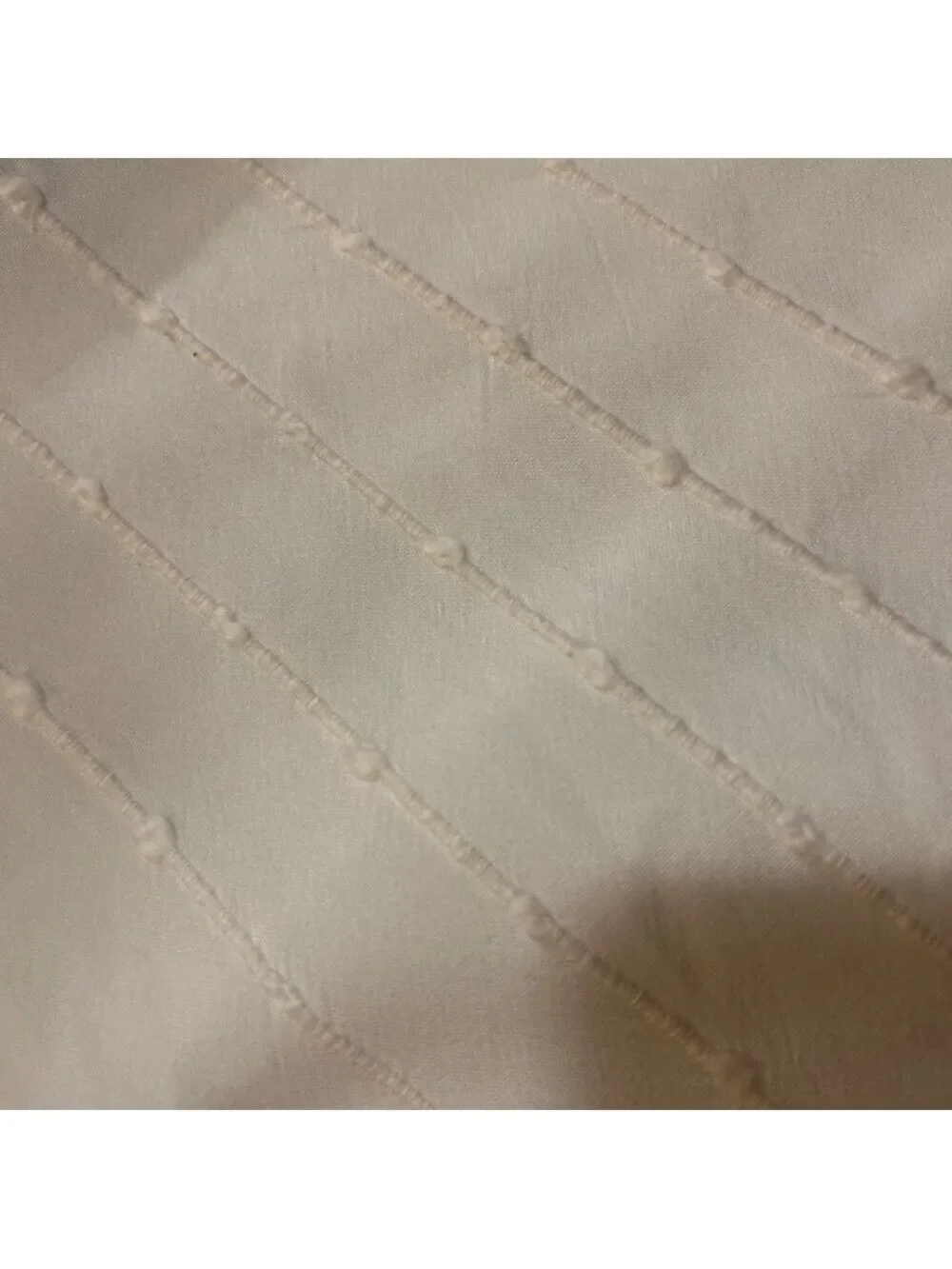 Hearth and Hand Magnolia Boucle White Stripe Cloth Shower Curtain70x70 Inches